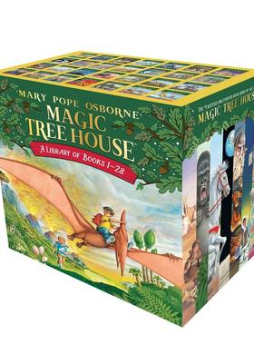 【预售】神奇树屋系列1-28全套礼盒装 Magic Tree House Boxed Set 1-28 英文儿童故事书6-9岁睡前故事英语启蒙原版进口图书