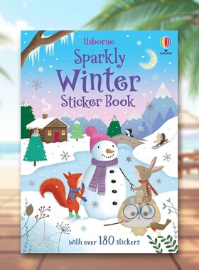 【预售】闪亮的冬日（贴纸书）英文儿童趣味进口原版外版书平装3-6周岁Sparkly Winter Sticker BookAlice BeechamUsborne child书