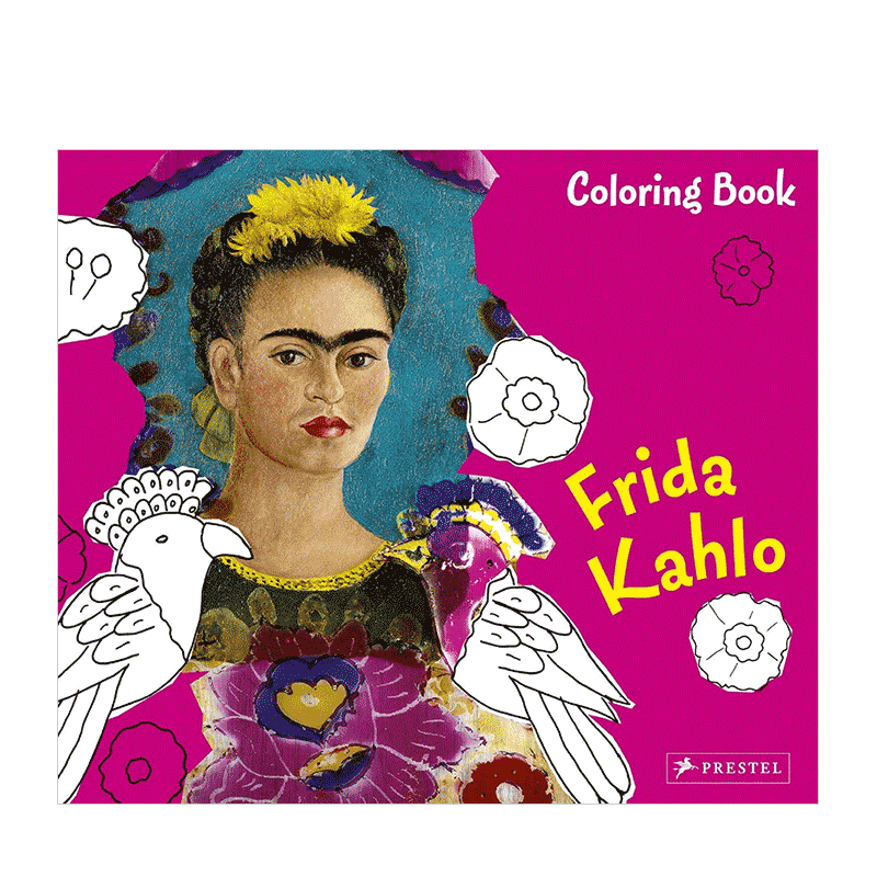 Frida Kahlo: Coloring Book弗里达·卡罗/梵高/达芬奇/夏加尔/马蒂斯/雷诺阿：绘画本英文儿童艺术启蒙 原版图书外版进口正版书籍