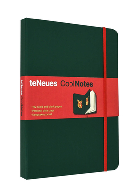 【现货】德国teNeues绑带笔记本 中号 绿色+红色书腰 手账本记事本日记本账本文具礼品