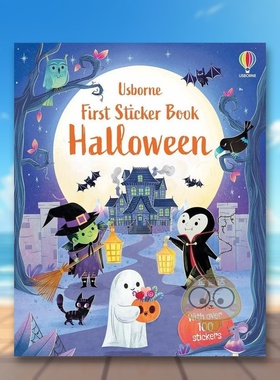 【现货】万圣节贴纸书英文儿童趣味进口原版外版书Alice Beecham平装6岁-9岁First Sticker Book Halloween Usborne children’s书