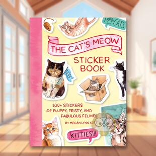 预售 喵星人贴纸 Meow 原版 张毛茸茸 Book 猫咪贴纸书：100 英文贴纸书 活泼又迷人 Sticker Cat