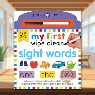 【预售】我的第一本擦擦书：常用词英文儿童趣味进口原版外版书纸板书6-9岁My First Wipe Clean Sight WordsRoger PriddyPriddy书