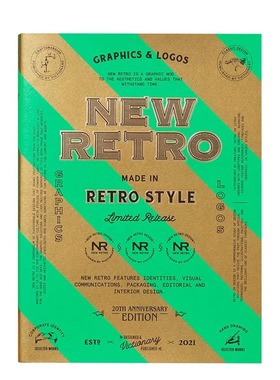 【预售】New Retro新复古:20周年纪念版 复古图形与标志 平面设计品牌包装案例参考英文原版进口victionary书籍