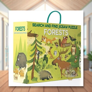 【现货】森林探索与寻找拼图游戏英文儿童趣味Carolina GrosaWhite star进口原版书简装Forests: Search and Find Jigsaw Puzzle书