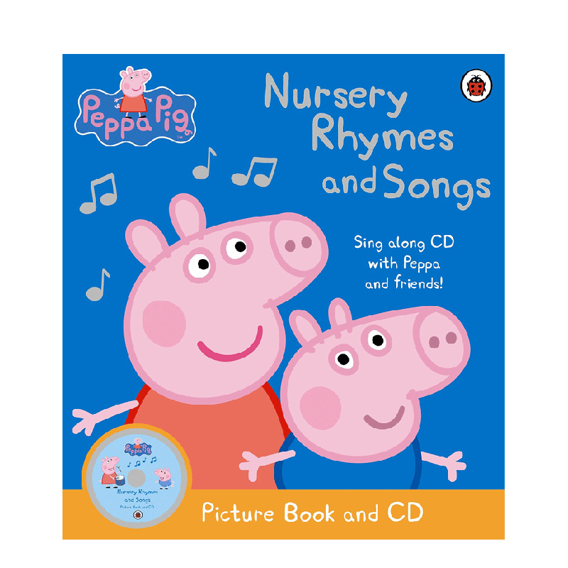 【预售】peppa pig 英文版 绘本小猪佩奇Nursery Rhymes and Songs 粉红猪小妹押韵与歌曲（附CD） 英文儿童绘本原版进口图书书籍