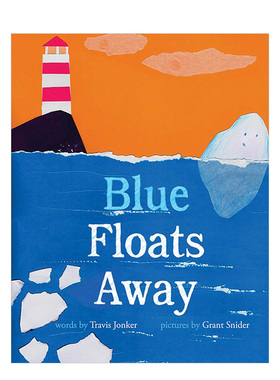 【预售】小蓝漂啊漂Blue Floats Away 儿童艺术绘本 英文原版 3-6岁孩子阅读 夏日海边绘画故事书籍进口