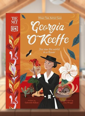 【现货】【透过艺术家之眼】乔治亚·奥基夫：她在一朵花中看世界英文儿童艺术启蒙进口原版书精装【What The Artist Saw】Georgi