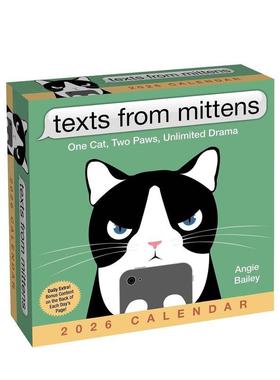 【预售】来自猫咪米蒂的短信 2026年日历 Texts from Mittens the Cat 2026 Day-To-Day Calendar 原版日历