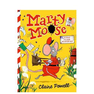 【预售】驼鹿马蒂:头等麻烦事 Marty Moose: First Class Mischief 原版英文儿童桥梁书 爆笑冒险彩色插图故事书Claire Powell进
