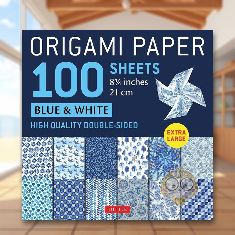 折纸100张蓝色和白色 8 1