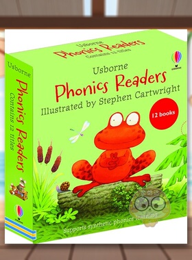 【预售】自然拼读故事（12册套组礼盒） Usborne Phonics Readers 原版英文儿童自然拼读进口书籍图书外版正版