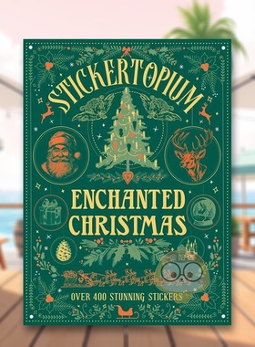 【预售】复古艺术贴纸魔法圣诞Stickertopium Enchanted Christmas英文儿童趣味6-9岁精装Design Eye进口原版书Quarto014书籍图书