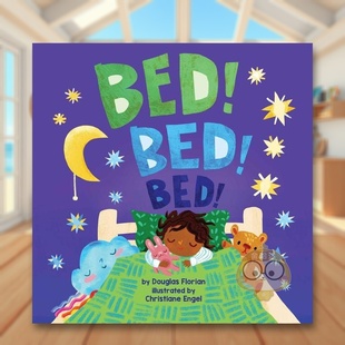 bee 书籍图 书纸板书 Bed Douglas Steps 睡觉觉英文儿童绘本IP系列进口原版 Baby books出版 Florian著little 现货