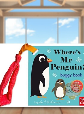 【现货】【毛毡翻翻书】企鹅先生在哪里婴儿车新版【Felt Flaps】 Where's Mr Penguin英文儿童趣味3-6岁纸板书Ingela P Arrheniu