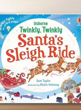 【预售】闪闪发光的圣诞雪橇之旅英文儿童趣味Sam Taplin进口原版书纸板书14岁以上Twinkly Twinkly Santa's Sleigh RideUsborne书