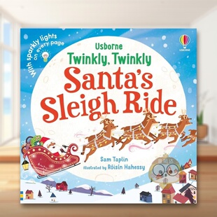 【预售】闪闪发光的圣诞雪橇之旅英文儿童趣味Sam Taplin进口原版书纸板书14岁以上Twinkly Twinkly Santa's Sleigh RideUsborne书
