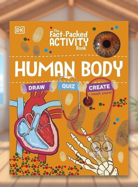 【现货】【充满事实的活动书】人体英文儿童趣味进口原版外版书平装3-6周岁【The Fact-Packed Activity Book】Human BodyDKDK Ch
