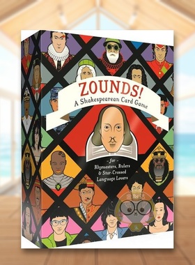 【现货】莎士比亚戏剧卡片游戏英文文创卡牌进口原版图书Zounds!盒装Thomas W Cushing  Clarkson Potter书籍外版正版