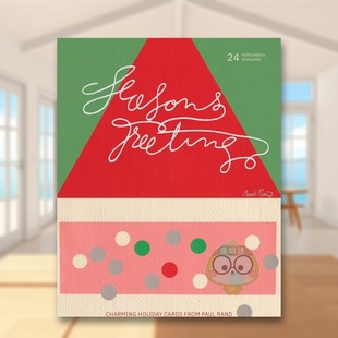 【预售】来自保罗兰德的问候卡含24张问候卡英文文创明信片进口原版书盒装14岁以上Season's Greetings Charming Holiday Cards书