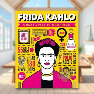 【现货】【图像传记】弗里达卡罗【Great Lives in Graphics】 Frida Kahlo英文青少年读物3-6岁精装GMC Editors进口原版书Button