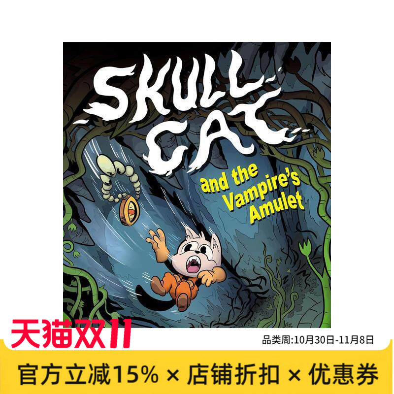 【预售】骷髅猫 卷2：骷髅猫与吸血鬼护身符 Skull Cat (Book 2): Skull Cat and The Vampires Amulet 原版英文儿童漫画