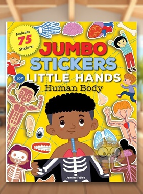 【预售】大的小手贴纸：人类的身体 Jumbo Stickers for Little Hands: Human Body: Includes 75 Stickers 原版英文儿童趣味进口