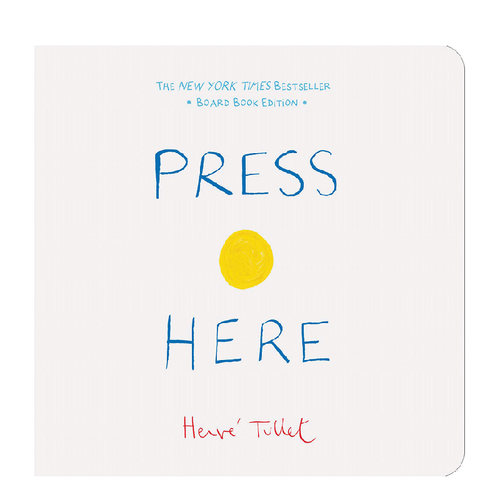 【现货】Press Here 点点点迷你纸板书 Hervé Tullet 宝宝视觉锻炼 英文原版畅销幼儿童艺术启蒙绘本0-2岁 进口童书