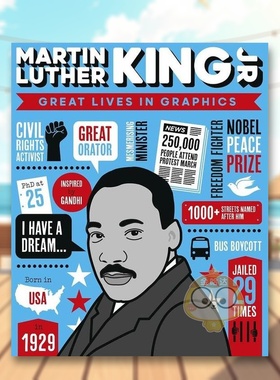 【现货】【图像传记】马丁路德金【Great Lives in Graphics】Martin Luther King英文儿童绘本人物传记9-12岁精装进口原版书But书