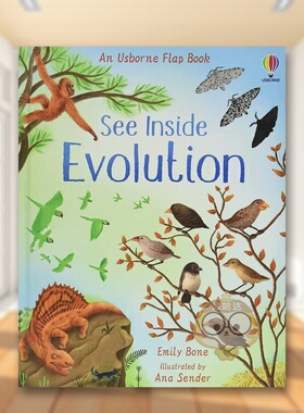 【现货】【洞洞书】物种进化See Inside Evolution英文儿童趣味3-6岁纸板书Emily Bone进口原版书Usborne children’s books4书籍