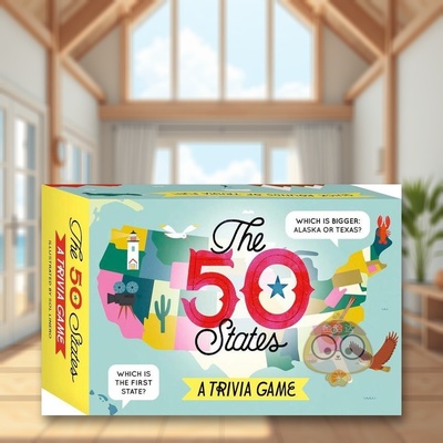 【预售】宾果游戏：50洲的知识英文儿童趣味进口原版外版书卡牌3-6周岁The 50 States: A Trivia Game: Test your knowledge of书