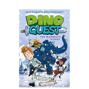 英文儿童章节书 正版 Dino Mammoth Riders The 恐龙大冒险：猛犸象骑士 Quest 爆笑幽默插图章节书进口书籍图书外版 原版 预售