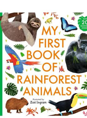 【预售】【动物启蒙丛书】雨林动物 【My First Book of】Rainforest Animals 原版英文儿童绘本