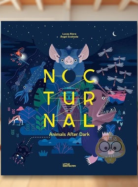 【预售】夜行动物英文儿童绘本动物生态环保进口原版书精装Nocturnal Lucas Riera著Little Gestalten出版书籍图书外版正版