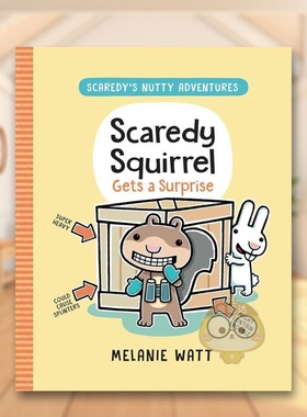 【现货】害怕的松鼠得到一个惊喜英文儿童绘本虚构类进口原版书简装Scaredy Squirrel Gets a Surprise Melanie Watt著Tundra Boo