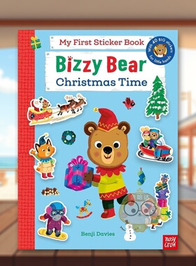 【预售】【忙碌的小熊】圣诞贴纸书 【Bizzy Bear】My First Sticker Book: Christmas Time 原版英文儿童绘本进口书籍图书外版正