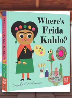 【现货】【毛毡翻翻书】弗里达·卡罗在哪呢？英文儿童趣味进口原版外版书纸板书3-6周岁【Felt Flaps】Where's Frida Kahlo? Ing