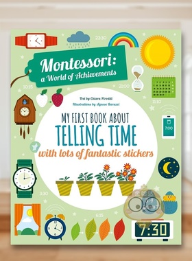 【预售】【蒙台梭利活动书】我的时间认知书 【Montessori Activity Book】My First Book About Telling Time 原版英文儿童语言进