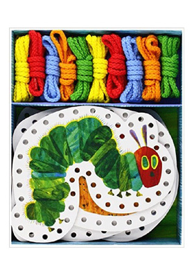 【现货】【艾瑞·卡尔Eric Carle】好饿的毛毛虫编织卡片The Very Hungry Caterpillar·Lacing card英文儿童游戏卡适合3-6岁