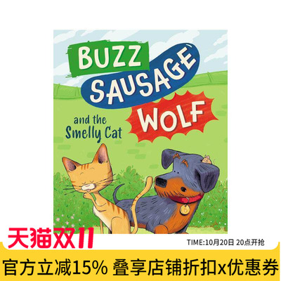 【预售】嗡嗡香肠狼与臭臭猫 Buzz Sausage Wolf and the Smelly Cat 原版英文儿童桥梁书进口书籍图书外版正版