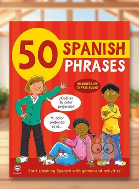 【预售】50个西班牙语短语英文儿童自然拼读进口原版外版书平装3-6周岁【50 Phrases】50 Spanish PhrasesSusan Martineau b sma书
