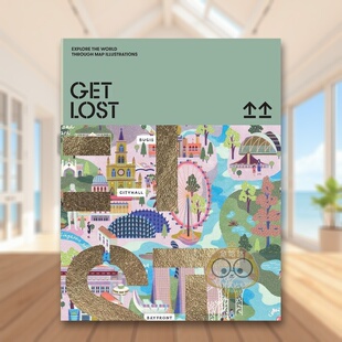 th书 4种封面随机发 书精装 14岁以上Get 外版 迷路：在地图插画中探索世界 英文插画原画设定集进口原版 ?Explore Lost 预售