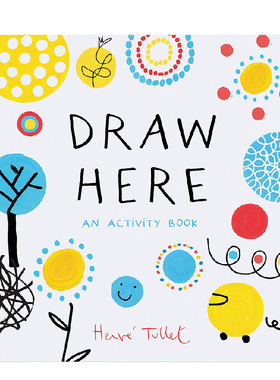 【预售】画在这里：活动书 Draw Here 英文原版艺术启蒙绘本适合学龄前儿童的互动儿童书5-6岁 埃尔维.杜莱Herve Tullet