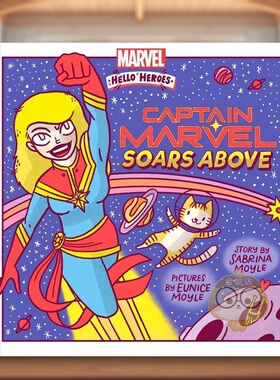 【现货】惊奇队长翱翔蓝天英文儿童漫画进口原版书精装【Marvel Hello Heroes】Captain Marvel Soars Above Sabrina Moyle著Abra