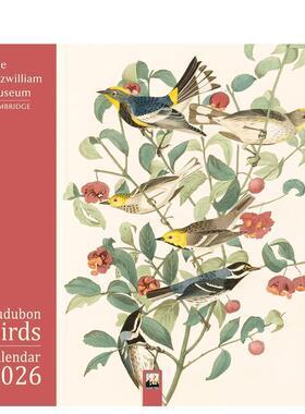 【预售】菲茨威廉博物馆：奥杜邦鸟类 2026年挂历（艺术日历） Fitzwilliam Museum: Audubon Birds Wall Calendar 原版
