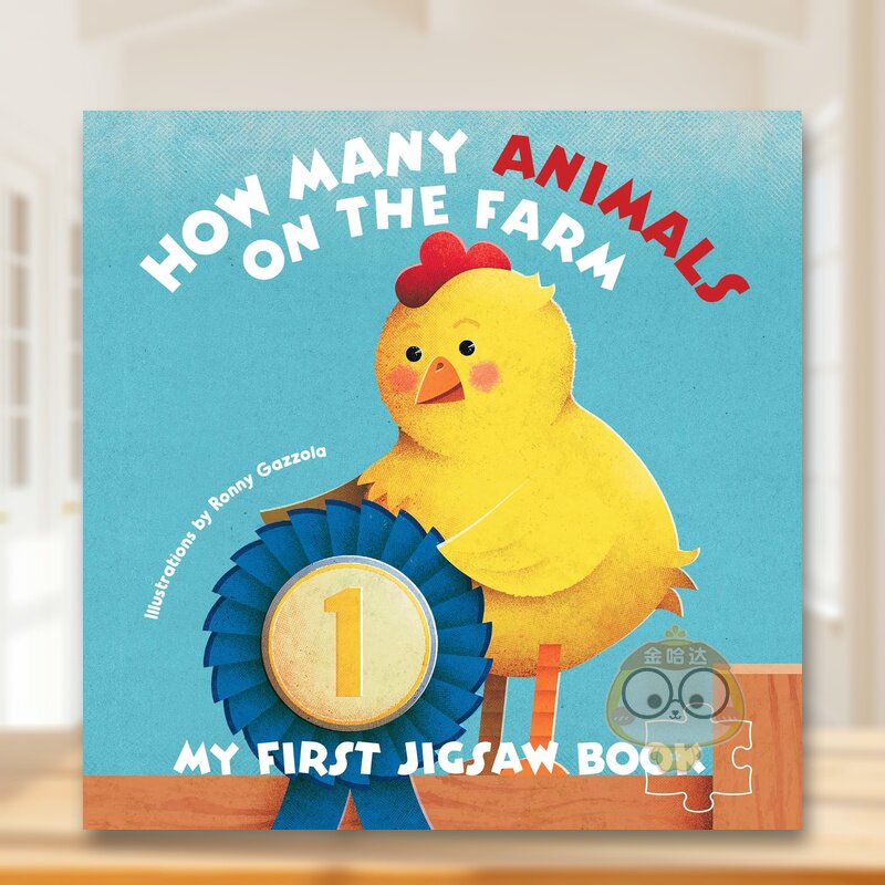 【预售】我的苐一本拼图书：农场动物有几只 My First Jigsaw Book: How Many Animals on the Farm? 原版英文儿童趣味进口书籍外图片
