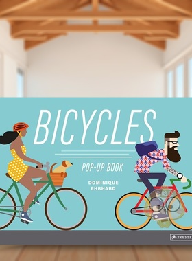 【现货】自行车立体书 法国纸艺立体书大师Dominique EhrhardBicycles Pop-up-book英文儿童立体3-6岁精装Dominique Erhard进口原
