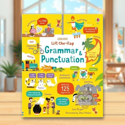 【现货】【翻翻书】语法和标点符号Lift-the-Flap Grammar and Punctuation英文儿童章节书3-6岁ShawNielsen进口原版书Usborne ch