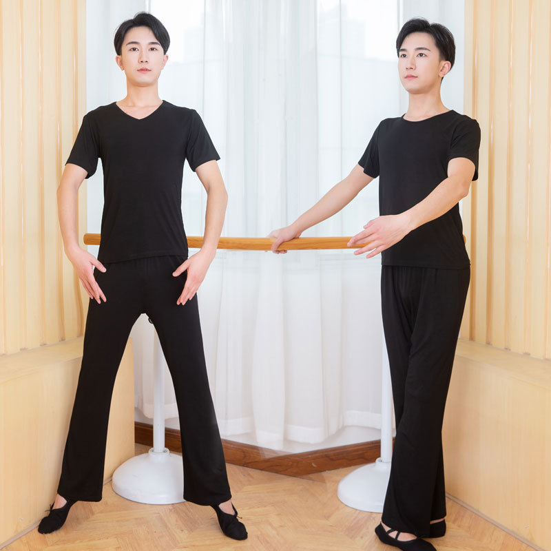 春夏舞蹈练功服套装男士舞蹈裤宽松学生艺考形体服现代舞上衣裤子