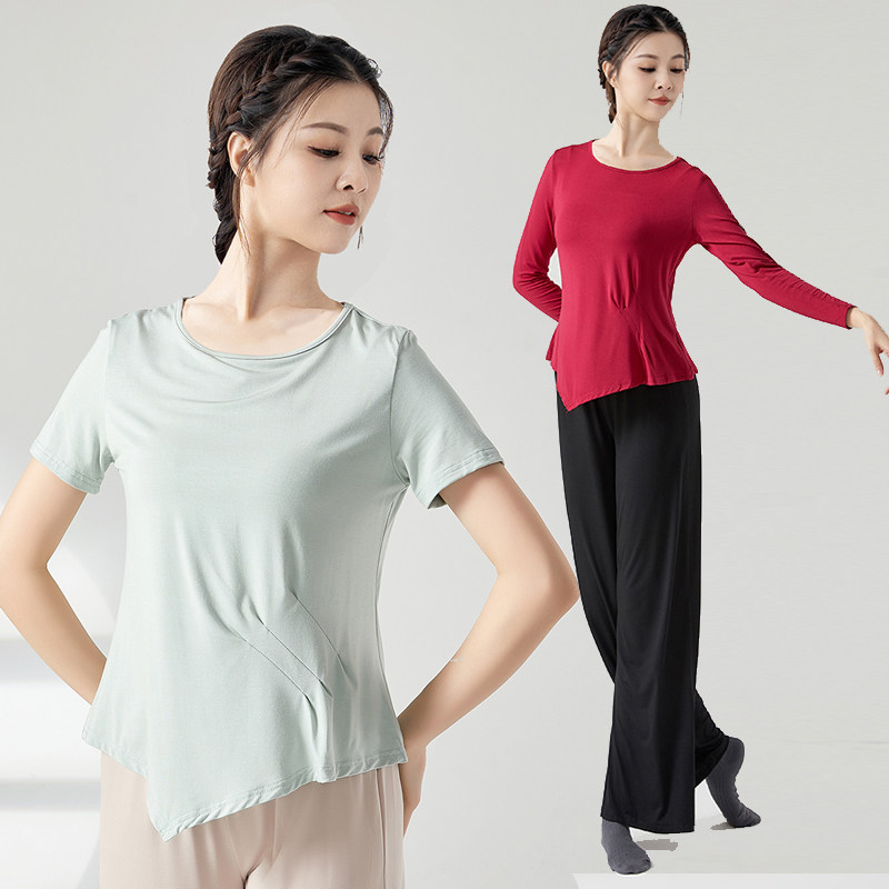 舞蹈练功服女春夏新款舞蹈服上衣宽松形体训练服装跳舞衣服